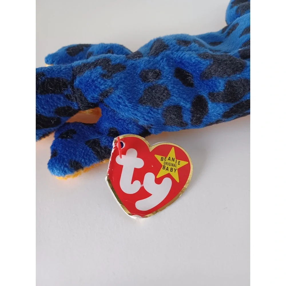 Vintage 90s Lizzy Lizard Ty Beanie Baby Plush Stuffed Animal Collectible Toy